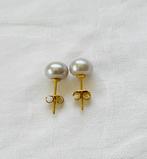 Parel Oorbellen van Zilvergrijze Japanse Akoya parels  14K, Sieraden, Tassen en Uiterlijk, Oorbellen, Nieuw, Ophalen of Verzenden