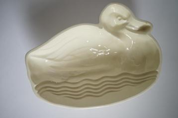 puddingvorm aardewerk water eend pastel geel creme beschikbaar voor biedingen