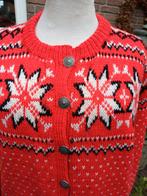 Noors Wollen Vest 36 38 folklore kerst outdoor, Ophalen of Verzenden, Zo goed als nieuw, Maat 38/40 (M), Rood