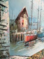 GEWELDIG MOOI MARITIEM OLIEVERF OP DOEK GESIGNEERD 60X50 CM, Antiek en Kunst, Kunst | Schilderijen | Klassiek, Ophalen of Verzenden