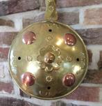 Brocante geel rood koper bedpan messing bedkruik, Verzenden