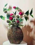 Nieuw! Zijden bloemen incl. Ebony vaas | zijden boeket, Ophalen of Verzenden, Nieuw, Binnen