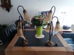 2 mooie schemerlampen in goede staat[ hoogte 61 cm, Huis en Inrichting, Lampen | Tafellampen, Ophalen, Zo goed als nieuw, Glas
