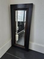 spiegel rechthoek vintage geslepen glas bruin/zwart lijst, Huis en Inrichting, Woonaccessoires | Spiegels, Ophalen, Minder dan 50 cm