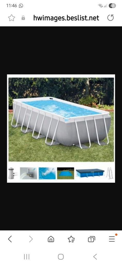 groot zwembad, Tuin en Terras, Zwembaden, Gebruikt, Opzetzwembad, 120 cm of meer, 200 tot 400 cm, 200 tot 300 cm, Rechthoekig