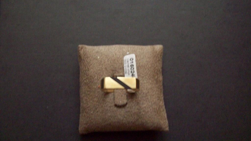 14 karaat cachet ring met onix., 18 tot 19, Heer, Nieuw, Ophalen of Verzenden