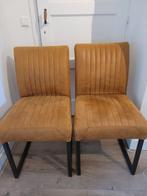 Stoere faux suède stoelen, 4., Huis en Inrichting, Stoelen, Ophalen, Gebruikt, Bruin, Vier