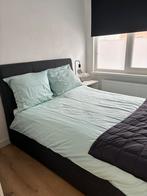 Idanãs gestoffeerd bed met opbergruimte 140 x 200, Huis en Inrichting, Ophalen, Tweepersoons, 140 cm, Zo goed als nieuw