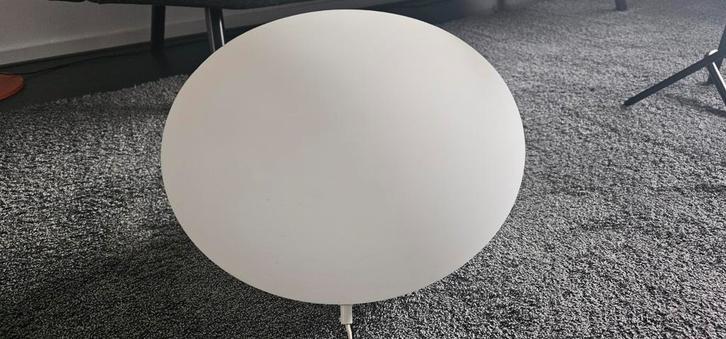 HULSHOFF wonen ronde glazen vloerlamp, Huis en Inrichting, Lampen | Vloerlampen, Gebruikt, Minder dan 100 cm, Glas, Ophalen