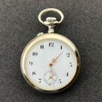 Antiek zakhorloge – ca. 1900 – Argentan kast (verzilverd), Ophalen of Verzenden, Gebruikt, Zilver, IOS
