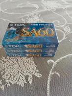 3 nieuwe cassettebandjes TDK SA60 in folie, 2 t/m 25 bandjes, Overige genres, Ophalen of Verzenden, Nieuw in verpakking