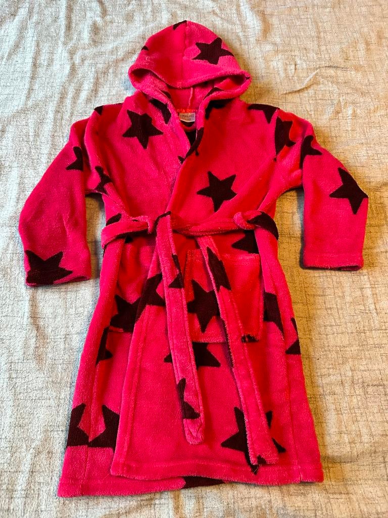 Roze badjas met sterren - Maat 110-116, Ophalen of Verzenden, Gebruikt, Meisje, Nacht- of Onderkleding