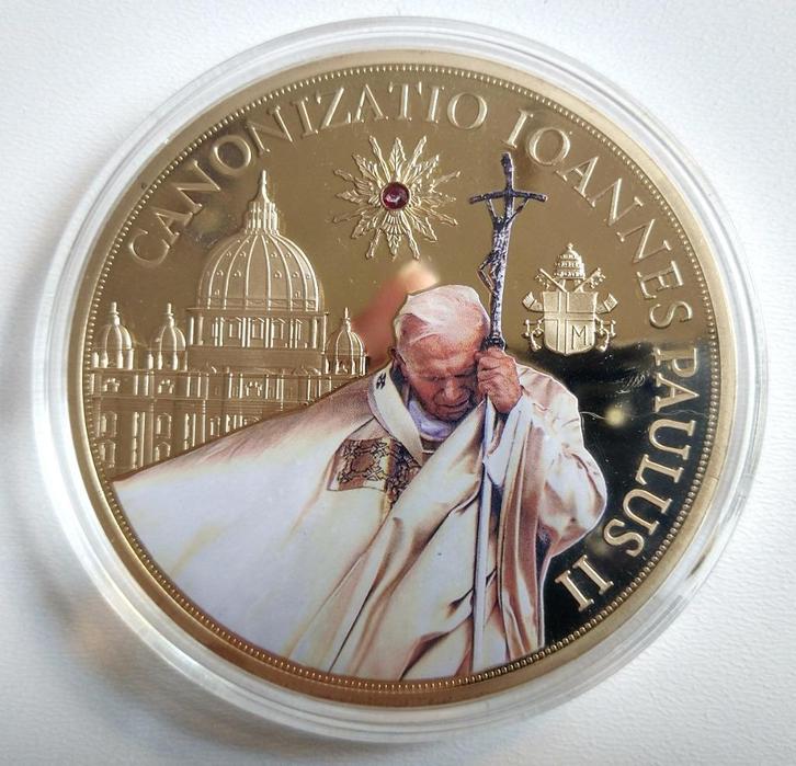 (Vaticaan) Herdenkingspenning canonizatie Johannes Paulus II, Postzegels en Munten, Penningen en Medailles, Overige materialen