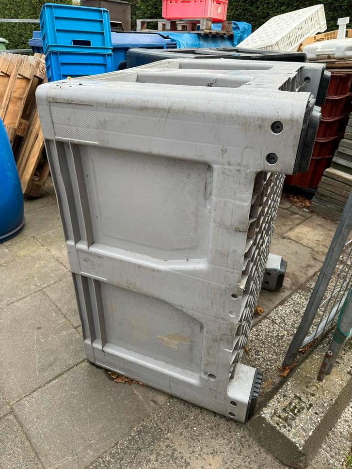 Kunststof Bakkenpallet - Grijs/Zwart, Tuin en Terras, Bloembakken en Plantenbakken, Ophalen of Verzenden