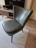 Vintage Cocktailstoeltje Grijsgroen, Ophalen, Gebruikt, Vintage, Hout