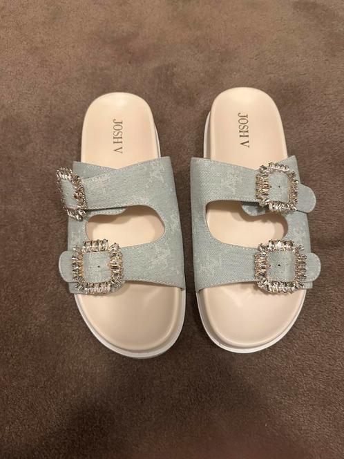 Josh V slippers, Kleding | Dames, Schoenen, Zo goed als nieuw, Slippers, Blauw, Ophalen of Verzenden