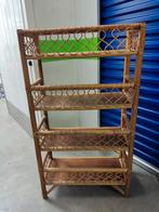 Vintage rotan Boekenrek / Stellingkast 4 planken. 2 keer, Ophalen, Gebruikt
