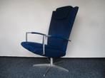 NIEUWSTAAT Prominent Twist design relax fauteuil blauw stof, Ophalen of Verzenden, Zo goed als nieuw, Metaal, 50 tot 75 cm