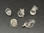 5 beeldjes kristal, kandelaar, varken, poes, eend en konijn, Verzamelen, Swarovski, Ophalen of Verzenden, Zo goed als nieuw, Figuurtje