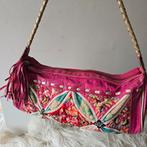 Vintage lederen ibiza hippie boho tas handtas one of a kind, Ophalen of Verzenden, Bruin, Handtas