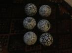 Porseleinen ballen, grijs/wit 6 stuks, Verzamelen, Ophalen of Verzenden, Huis en Inrichting