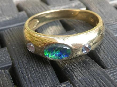 Gouden 14 karaat ring met Opaal, Sieraden, Tassen en Uiterlijk, Ringen, Zo goed als nieuw, Dame, 17 tot 18, Goud, Goud, Ophalen of Verzenden