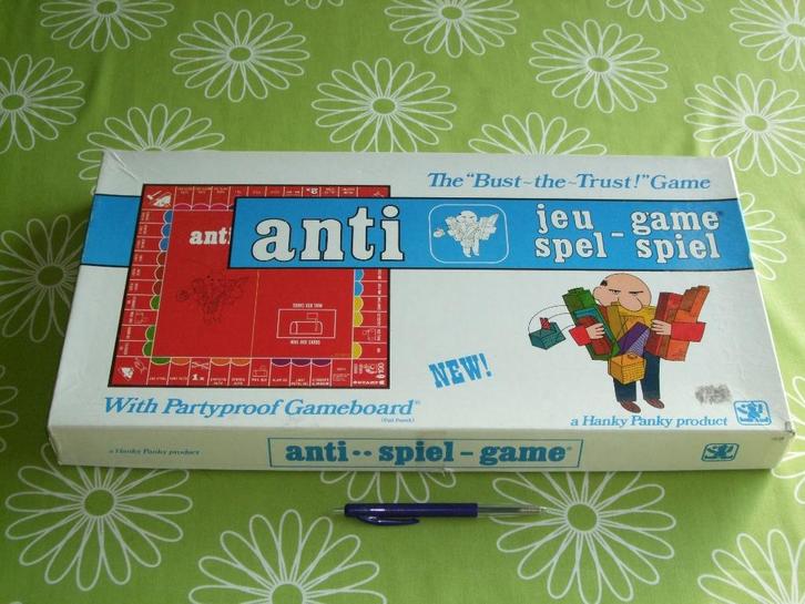 Anti spel / Anti monopoly / Bust the trust game, Hobby en Vrije tijd, Gezelschapsspellen | Bordspellen, Gebruikt, Een of twee spelers