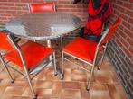 Retro Eettafel met Stoelen, Huis en Inrichting, Tafels | Eettafels, Ophalen, Rond, 50 tot 100 cm, Zo goed als nieuw