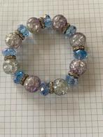 Paarse Armband Swarovski Kralen Elastiek, Paars, Ophalen of Verzenden, Zo goed als nieuw, Elastiek