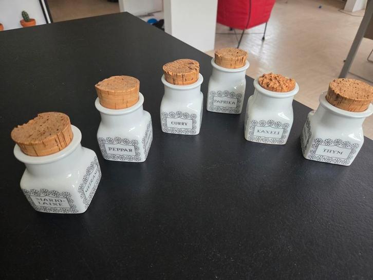 6x Arabia kruidenpotten, Antiek en Kunst, Antiek | Keukenbenodigdheden, Ophalen of Verzenden