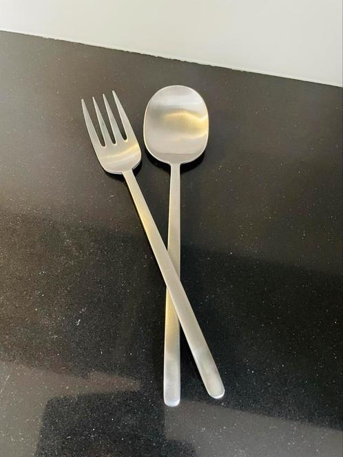 1990’s IKEA DATA Large Serving Spoon & Fork, Huis en Inrichting, Keuken | Bestek, Zo goed als nieuw, Bestekset, Rvs of Chroom