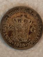 Wilhelmina halve gulden 1928, ½ gulden, Zilver, Ophalen of Verzenden, Koningin Wilhelmina