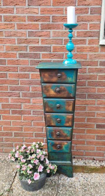 Piramide ladenkastje vintage India Ibiza stijl blauw beschikbaar voor biedingen