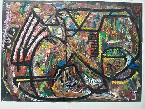 Ferdinand bertholet (1944) - Abstracte compositie - 1980, Antiek en Kunst, Kunst | Schilderijen | Klassiek, Ophalen of Verzenden