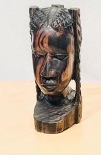 sculptuur van een gezicht van Benin Nigeria ., Antiek en Kunst, Ophalen of Verzenden