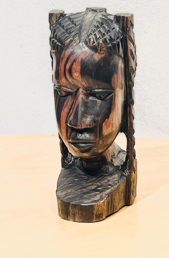 sculptuur van een gezicht van Benin Nigeria ., Antiek en Kunst, Kunst | Beelden en Houtsnijwerken, Ophalen of Verzenden