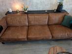 Pronto Tasso Cognac Bank - 274 cm, Gebruikt, Ophalen of Verzenden, Rechte bank, Vierpersoons of meer