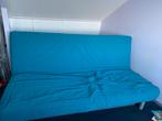 Slaapbank Ikea 2 persoons 140x200, Huis en Inrichting, Ophalen, Gebruikt, Blauw, Tweepersoons