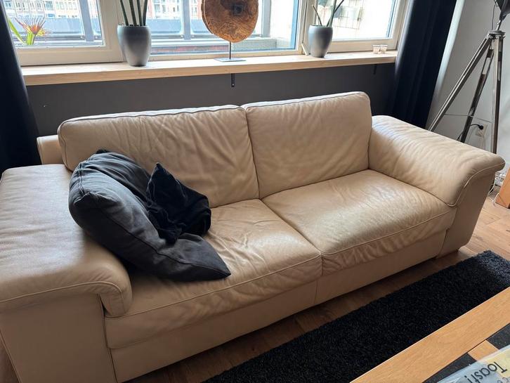 Lederen Bankstel - 2- en 3-zits - Italiaans Leer, Huis en Inrichting, Banken | Sofa's en Chaises Longues, Gebruikt, Vierpersoons of meer