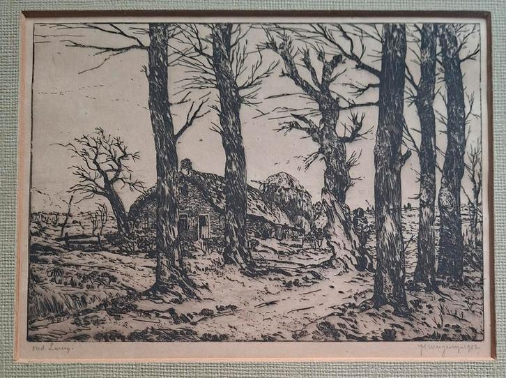 H. Weegewijs - Oud Laren Ets 1912, Antiek en Kunst, Kunst | Etsen en Gravures, Ophalen of Verzenden