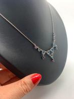 T843 Prachtige zilveren ketting mystic topaas, Ophalen of Verzenden, Zilver, Ketting