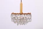 Vintage vergulde kroonluchter, Ophalen of Verzenden, Gebruikt, Glas, Hollywood regency
