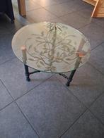 Tafel met glasplaat, Huis en Inrichting, Ophalen, 50 tot 100 cm, Rond, 50 tot 100 cm