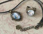 Retro ketting met lieve vogeltjes, Sieraden, Tassen en Uiterlijk, Overige materialen, Verstelbaar, Blauw, Nieuw