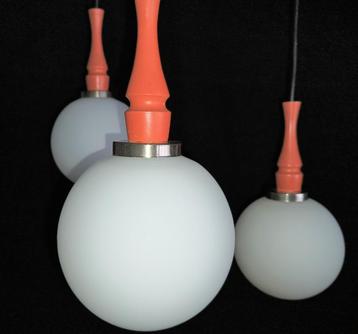 oranje -Space Age Eyeball hanglamp - 3 witte bollen 50 s beschikbaar voor biedingen