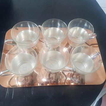 dienblad met 6 kopjes ( WMF ) - EP Brass beschikbaar voor biedingen