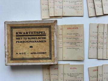 Antiek kwartetspel Bijbelsche voornamen beschikbaar voor biedingen