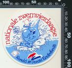 Sticker: KNZB - Nationale Zwemvierdaagse - Ronald McDonald (, Sport, Ophalen of Verzenden