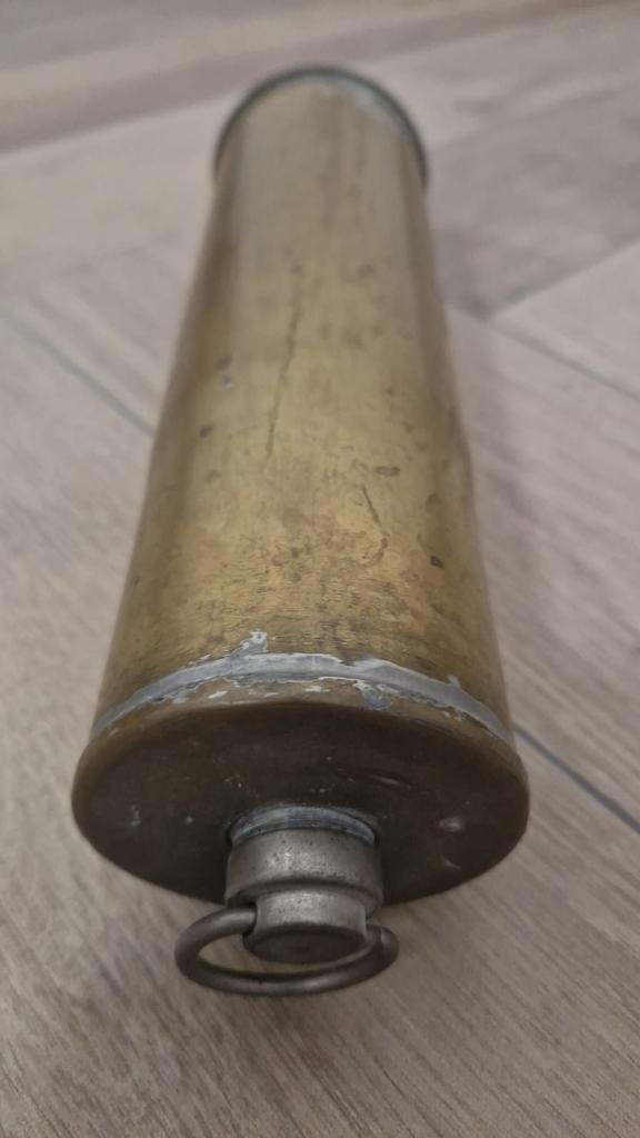 Messing militaire huls – Vintage decor – oud patina, Antiek en Kunst, Antiek | Koper en Brons, Ophalen