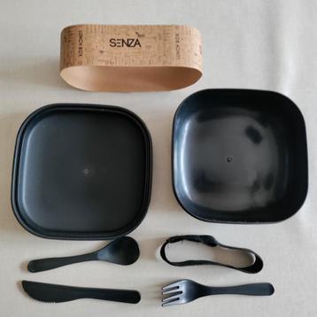 Lunchbox,broodbakje,zwart,SENZA,17x17x7cm,brood,lunch,bestek beschikbaar voor biedingen